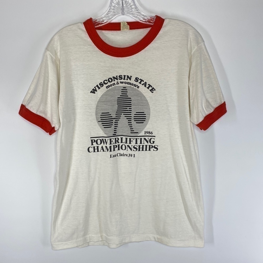 Vintage Screen Stars Miller Beer WI State Powerlifting Championships 1986 Large
